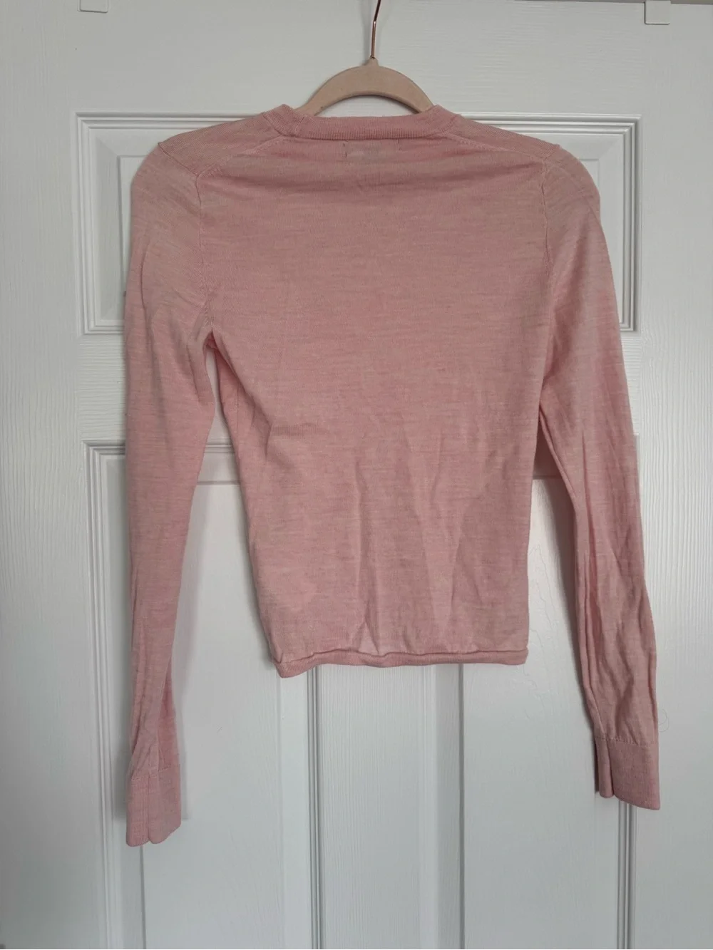 J. Crew Soft Pink Carolyn fitted crewneck sweater in merino wool